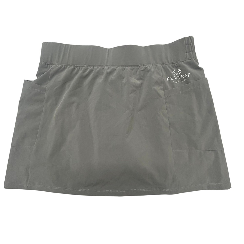 Realtree Gray Quick Dry Fishing Skort L Outdoors Hiking‎ Gorpcore Active Trail